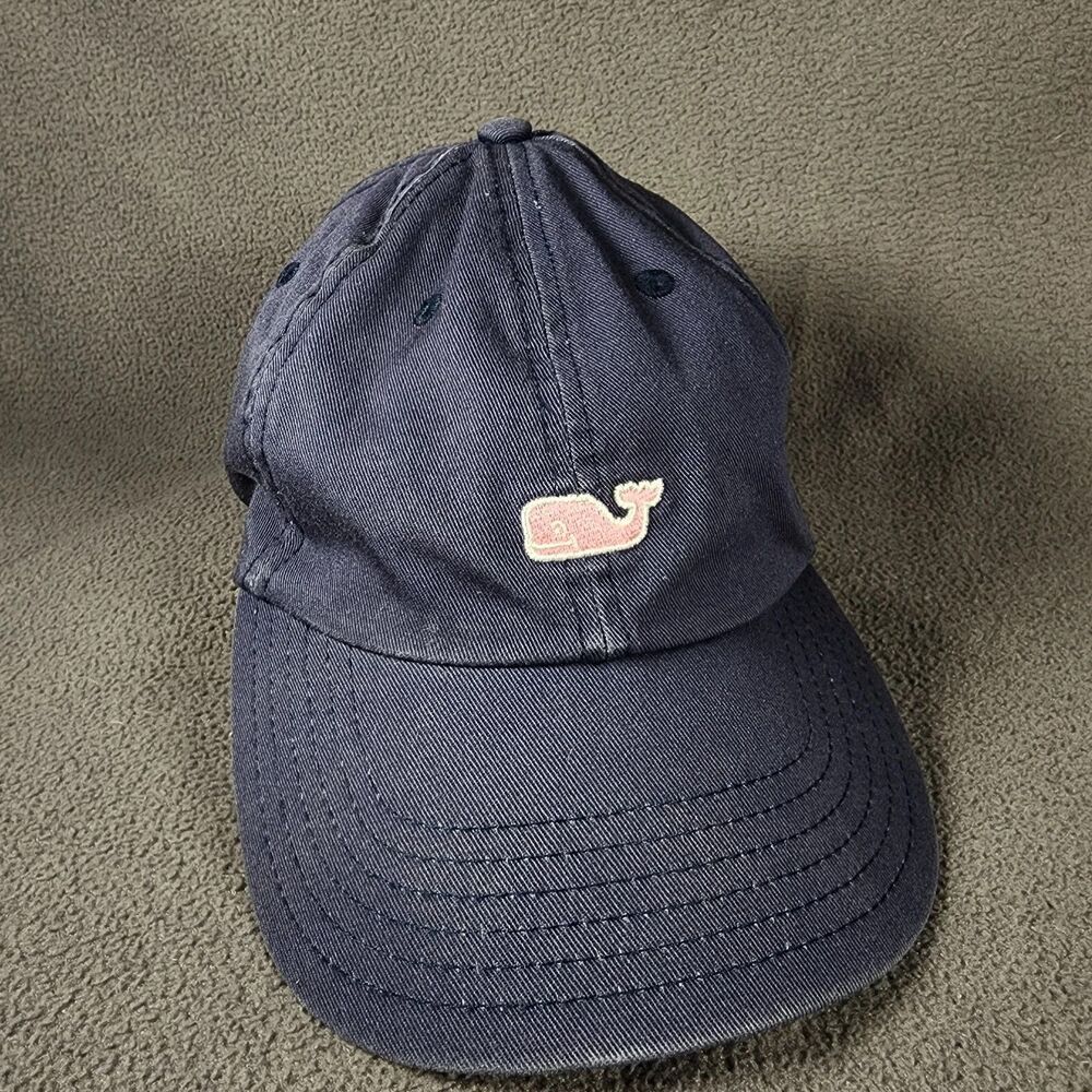 Vineyard Vines Blue Snapback Hat Dad Cap Preppy Simple Pink Whale Logo Unisex
